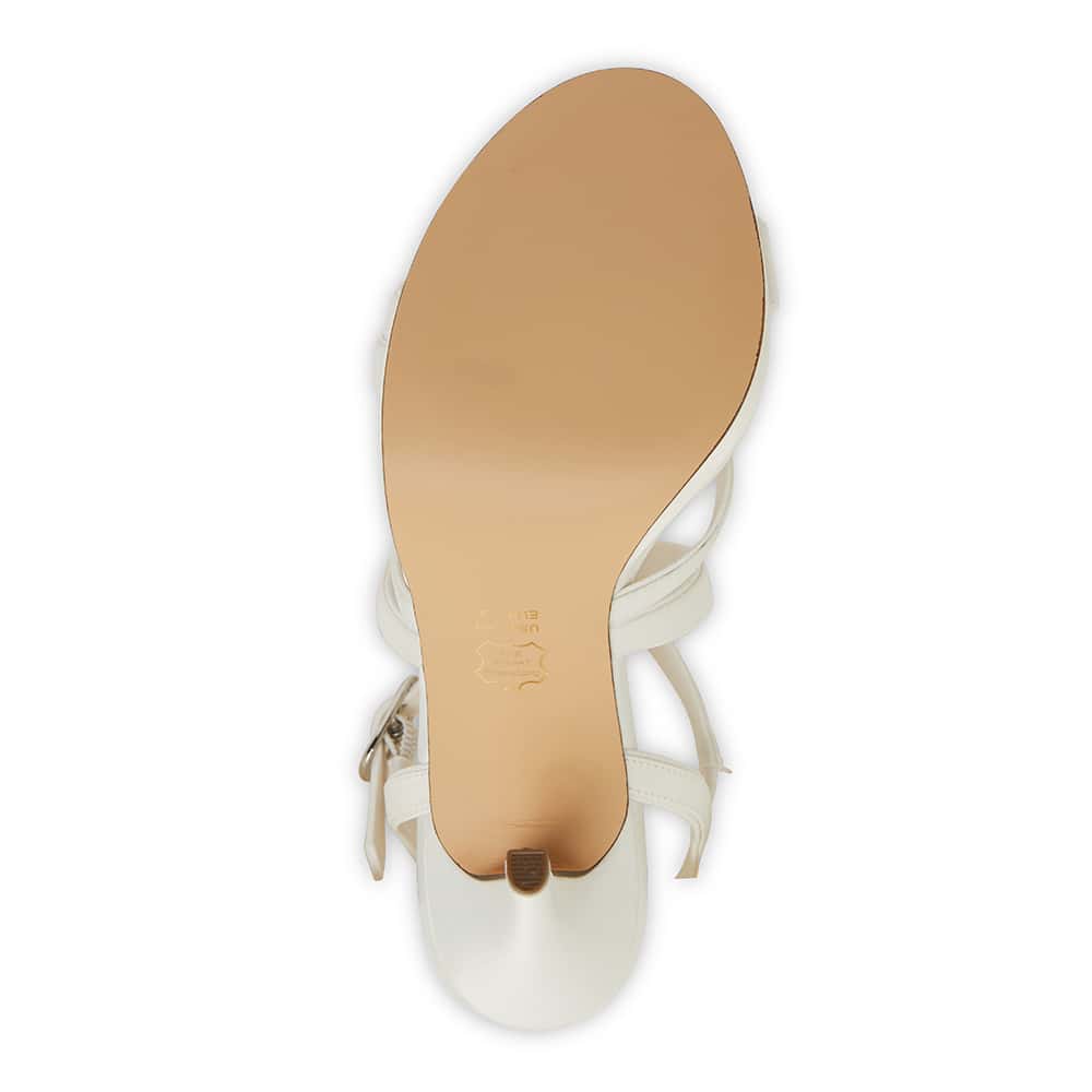 Reatha Heel in Ivory Satin