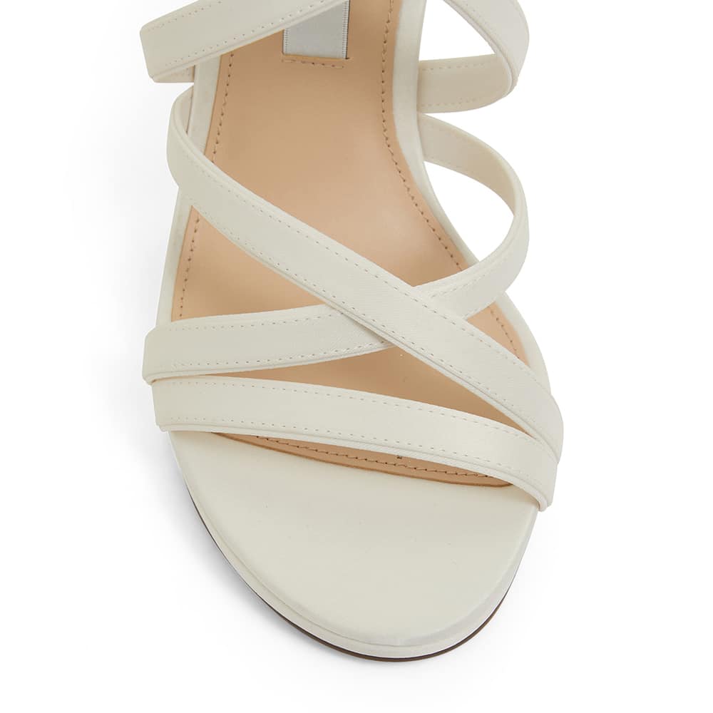 Reatha Heel in Ivory Satin