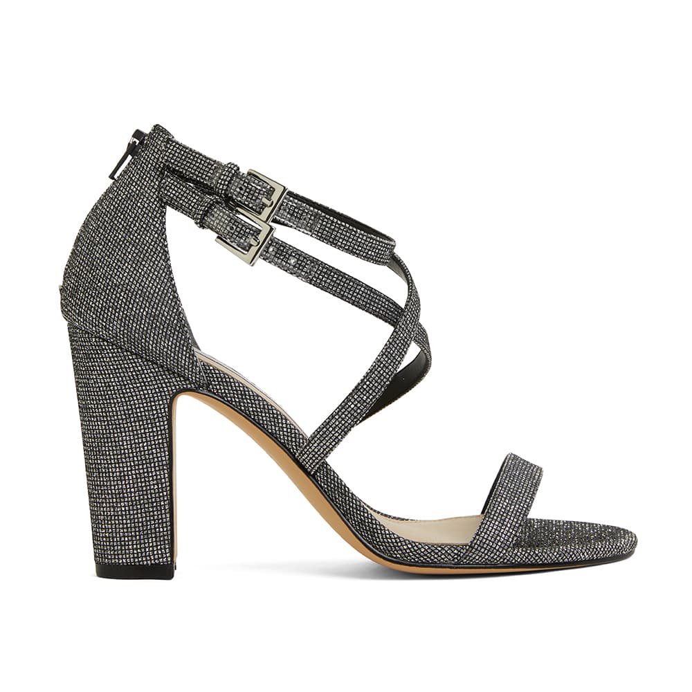 Shari Heel in Silver And Black
