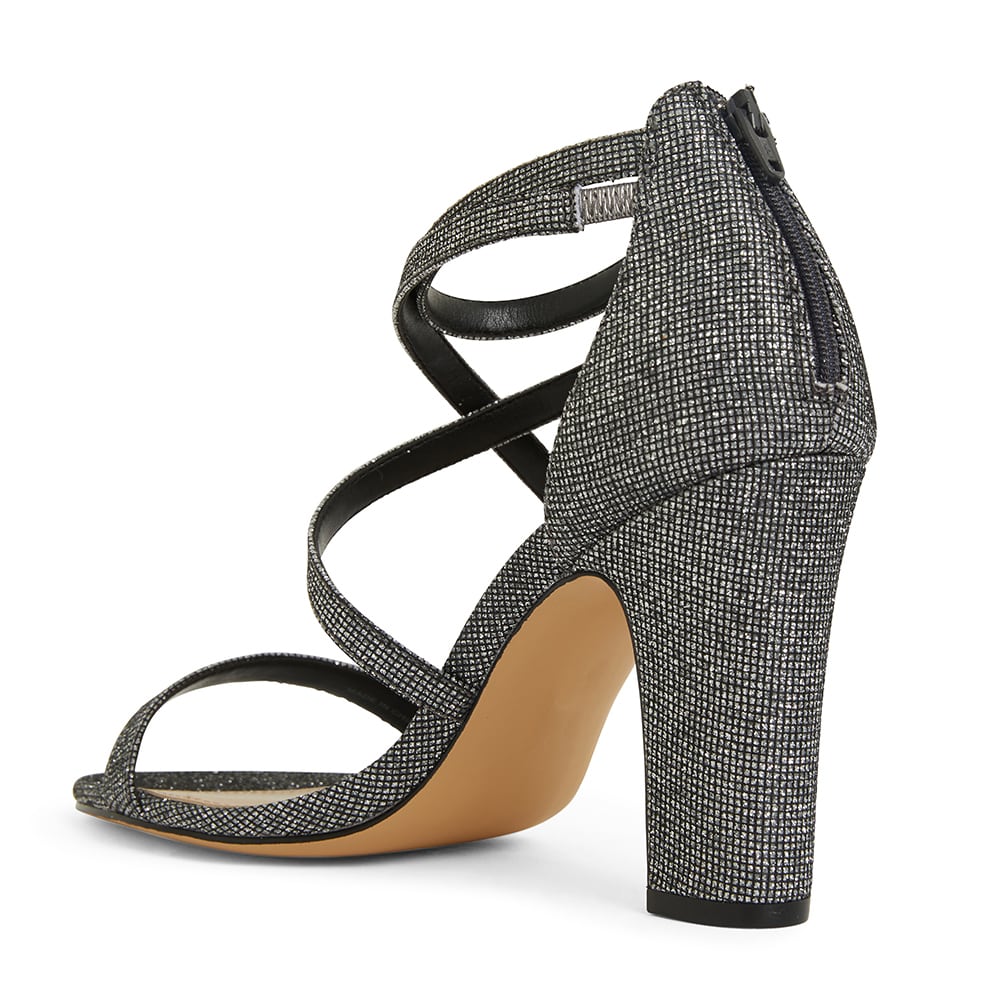 Shari Heel in Silver And Black