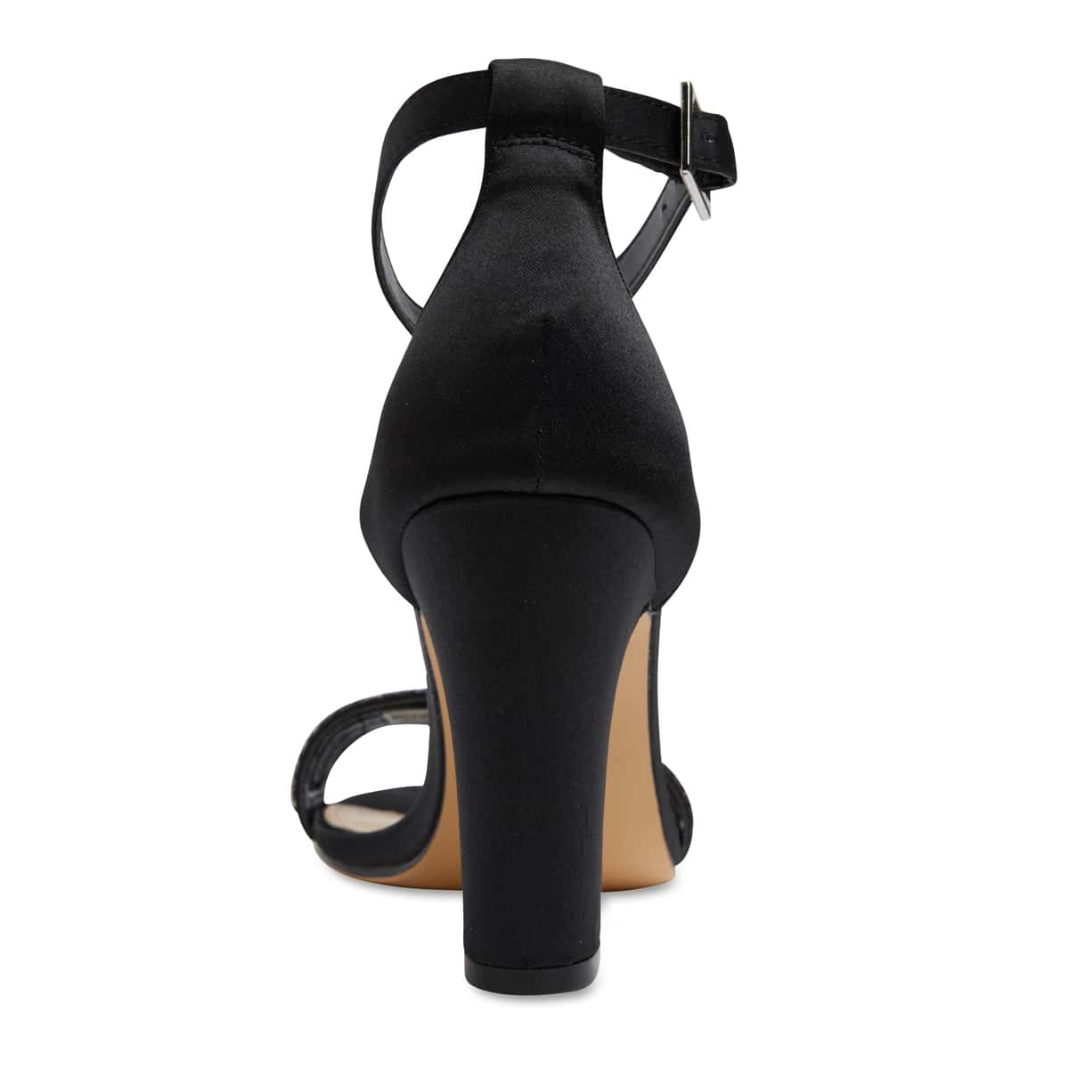 Suzette Heel in Black Satin