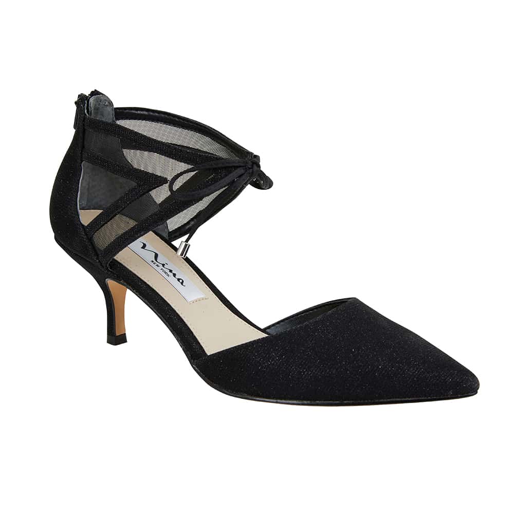 Talley Heel in Black Fabric