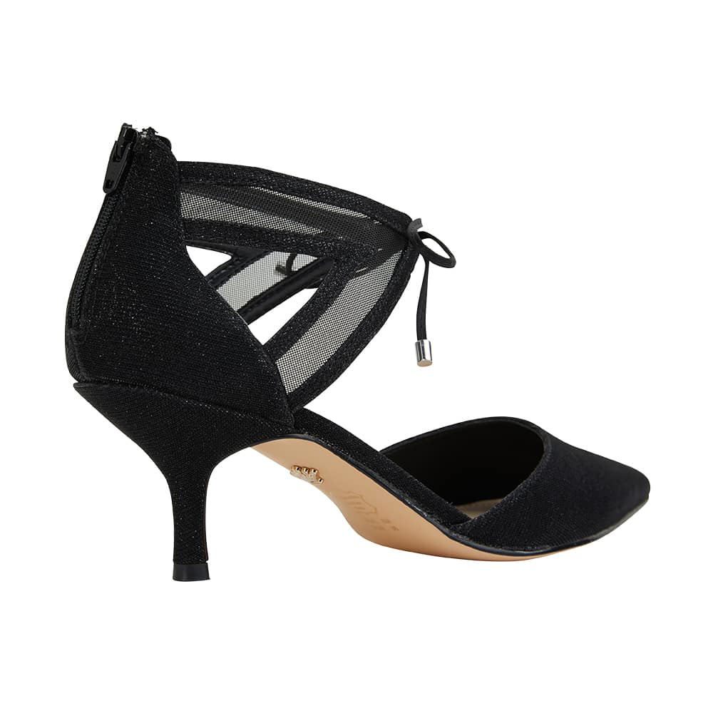 Talley Heel in Black Fabric