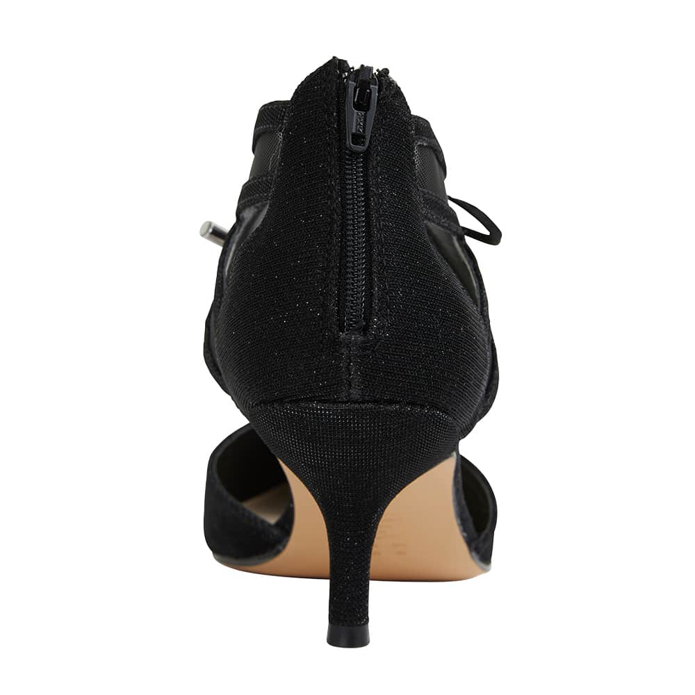 Talley Heel in Black Fabric