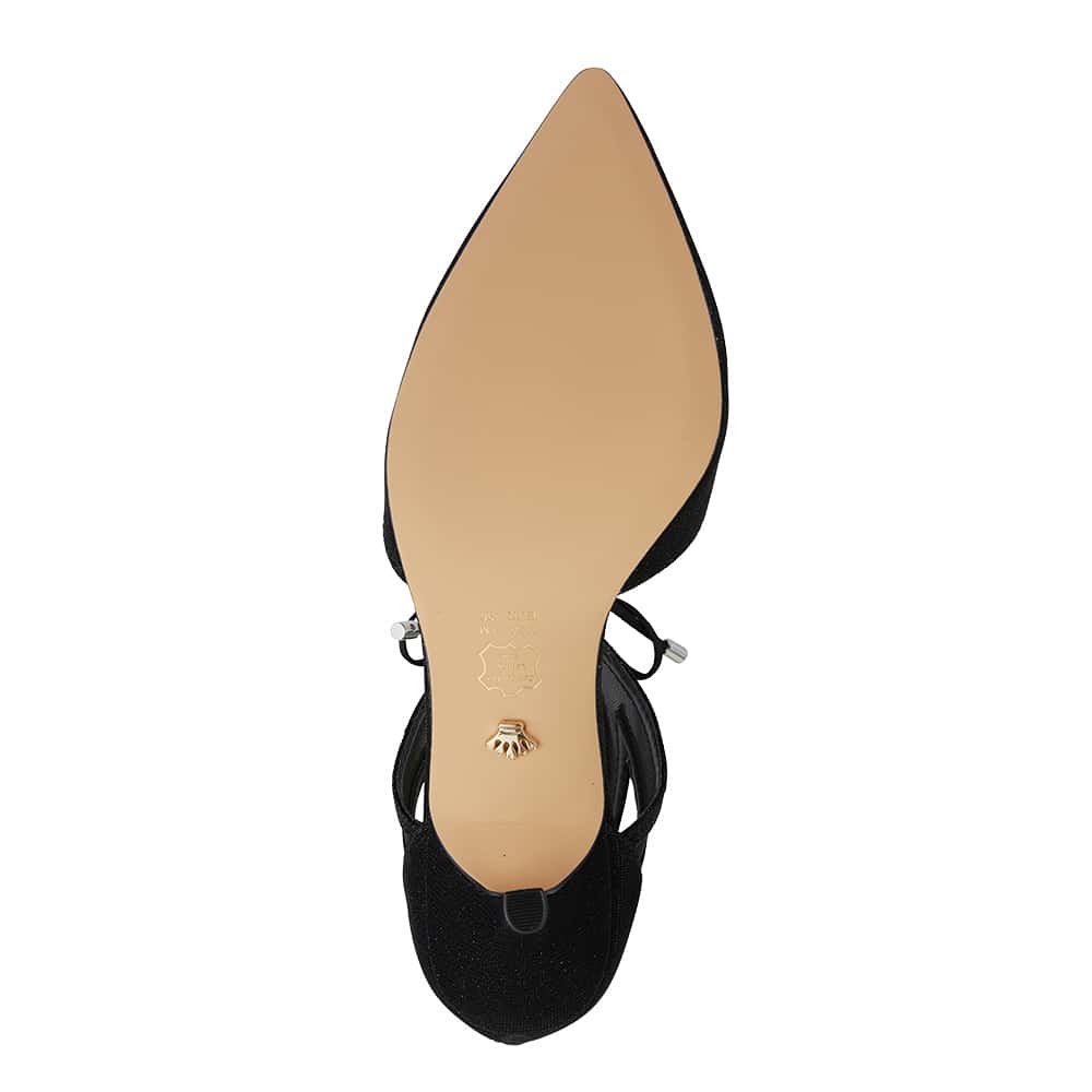Talley Heel in Black Fabric