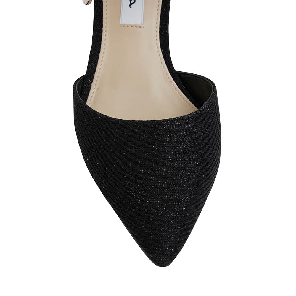 Talley Heel in Black Fabric