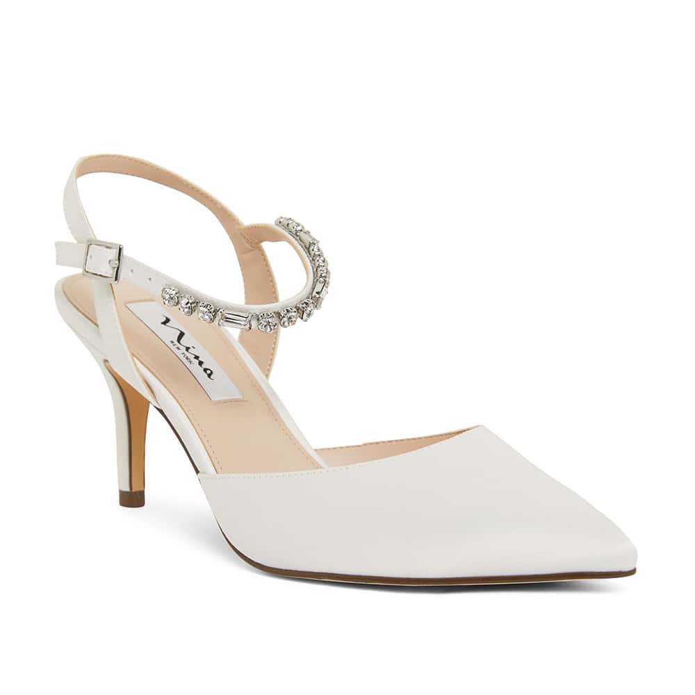 Tonya Heel in Ivory Fabric