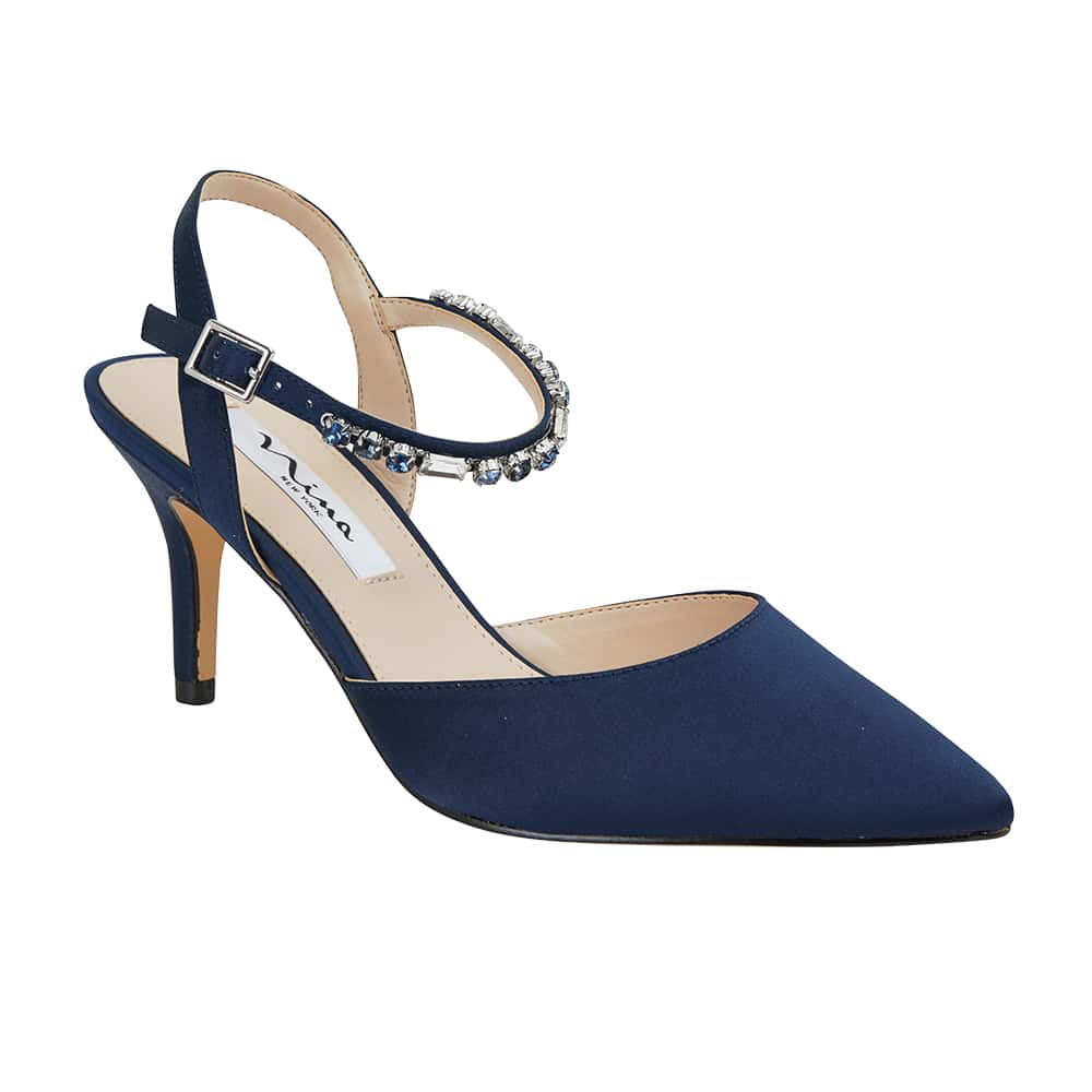 Tonya Heel in Navy Fabric