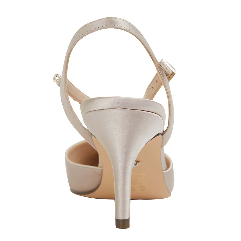 Tonya Heel in Taupe Fabric