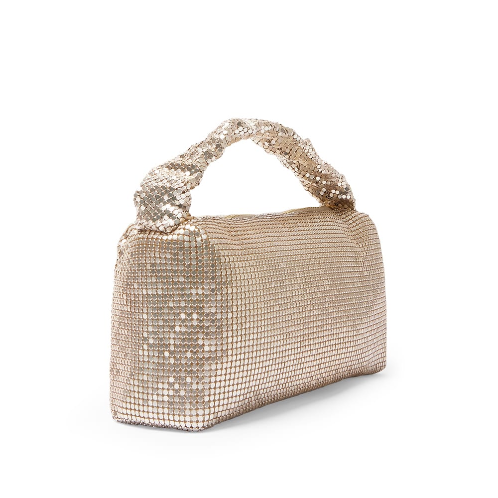 Trixie Handbag in Light Gold Mesh