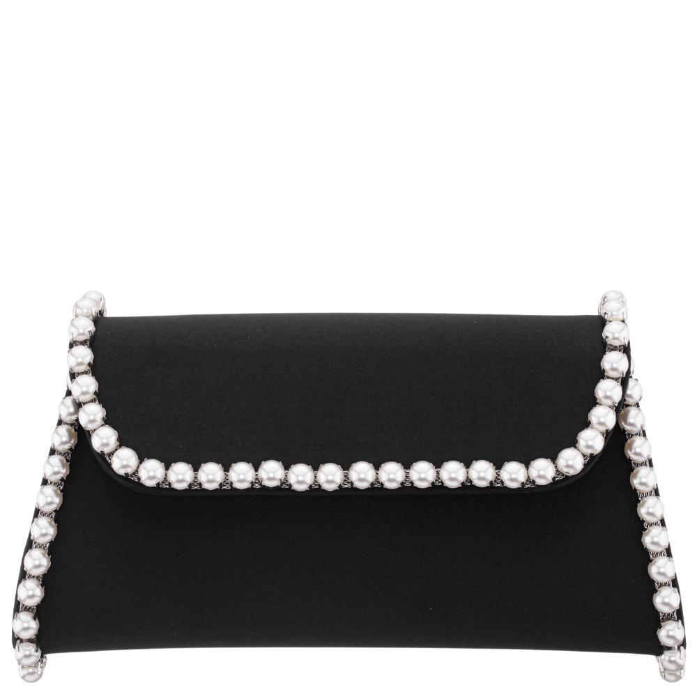 Trysta Handbag in Black Pearl Satin