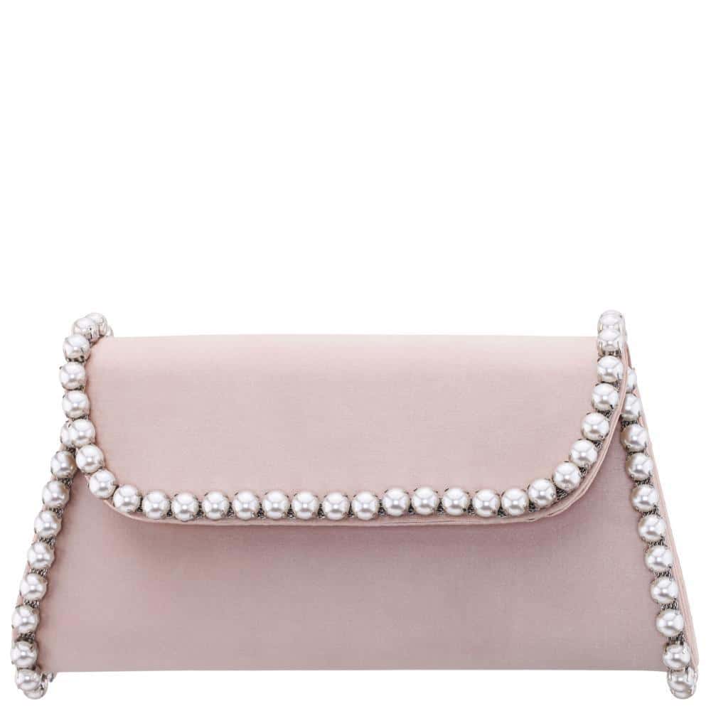 Trysta Handbag in Pearl Rose Pearl Satin