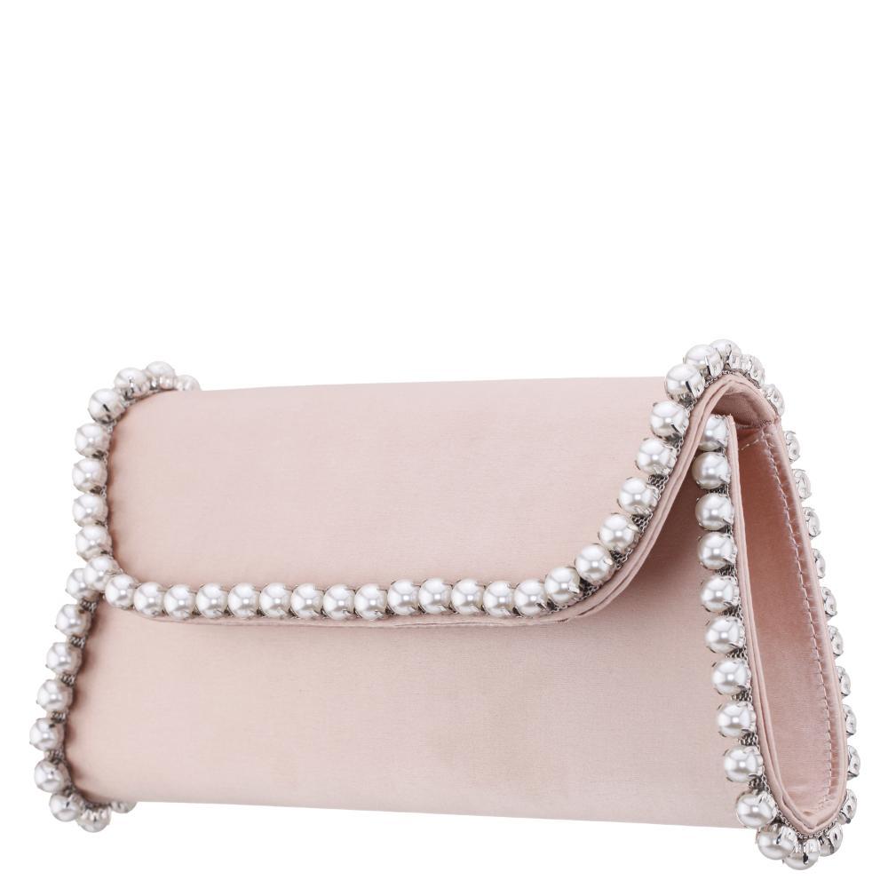 Trysta Handbag in Pearl Rose Pearl Satin