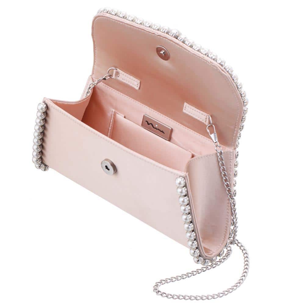 Trysta Handbag in Pearl Rose Pearl Satin