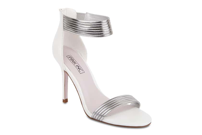 Azalea Heel in White Leather