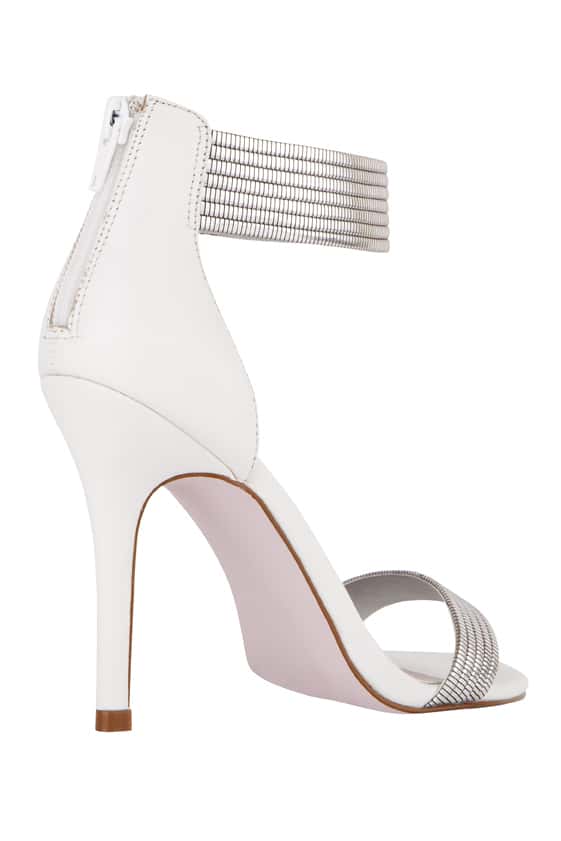 Azalea Heel in White Leather