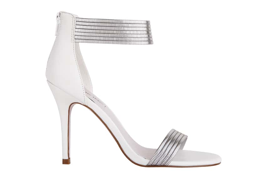 Azalea Heel in White Leather