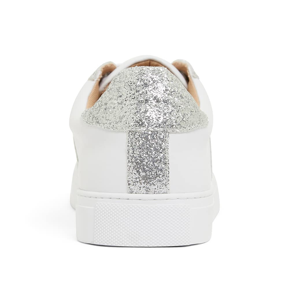 Daisy Sneaker in White And Silver Leather