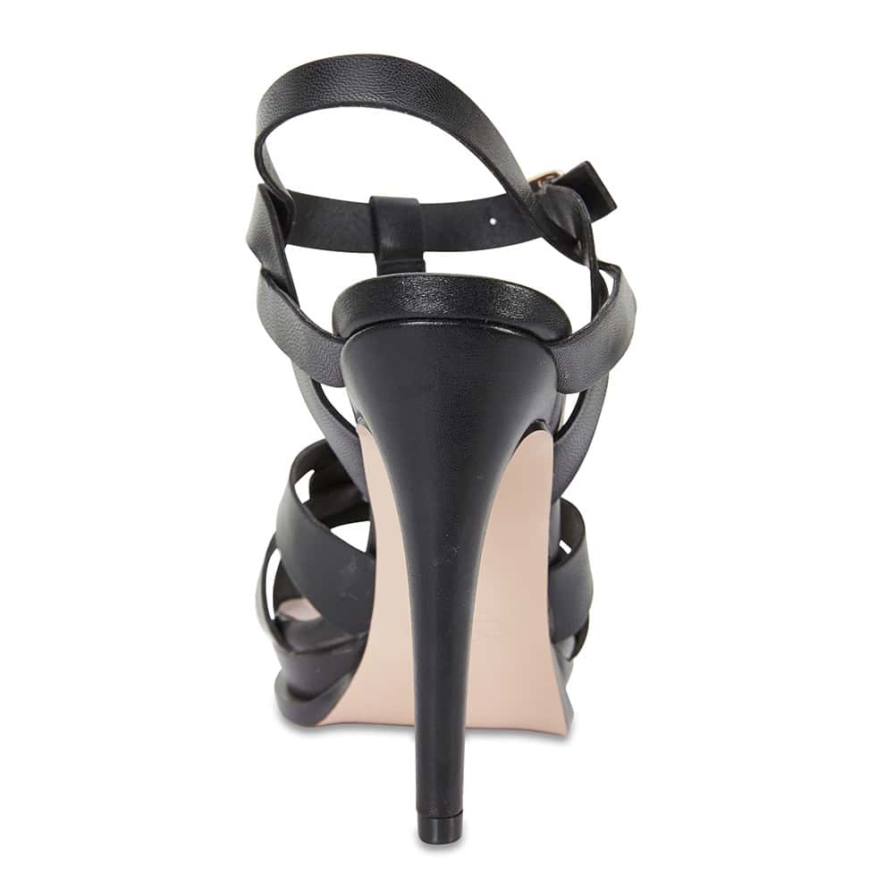 Empire Heel in Black Leather
