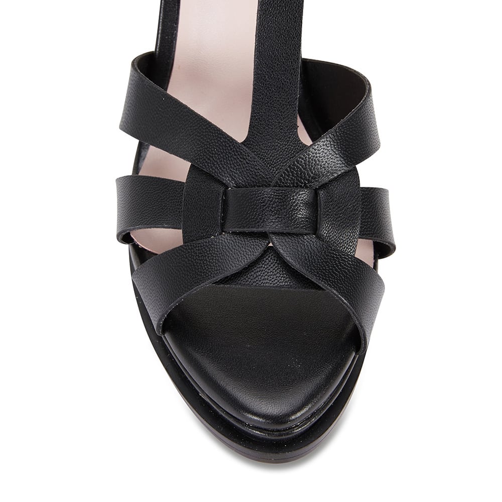 Empire Heel in Black Leather