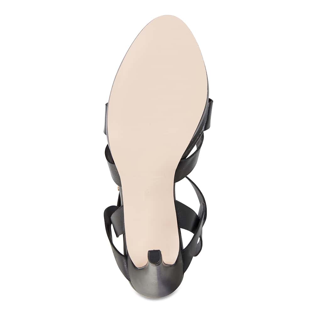 Empire Heel in Black Leather