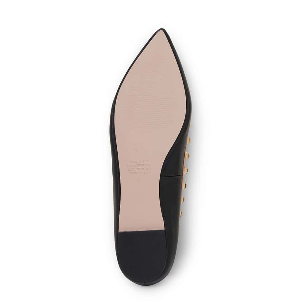 Iggy Flat in Black And Nude Leather