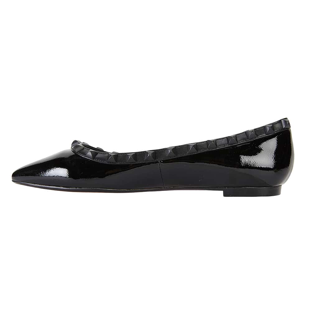 Iggy Flat in Black Patent