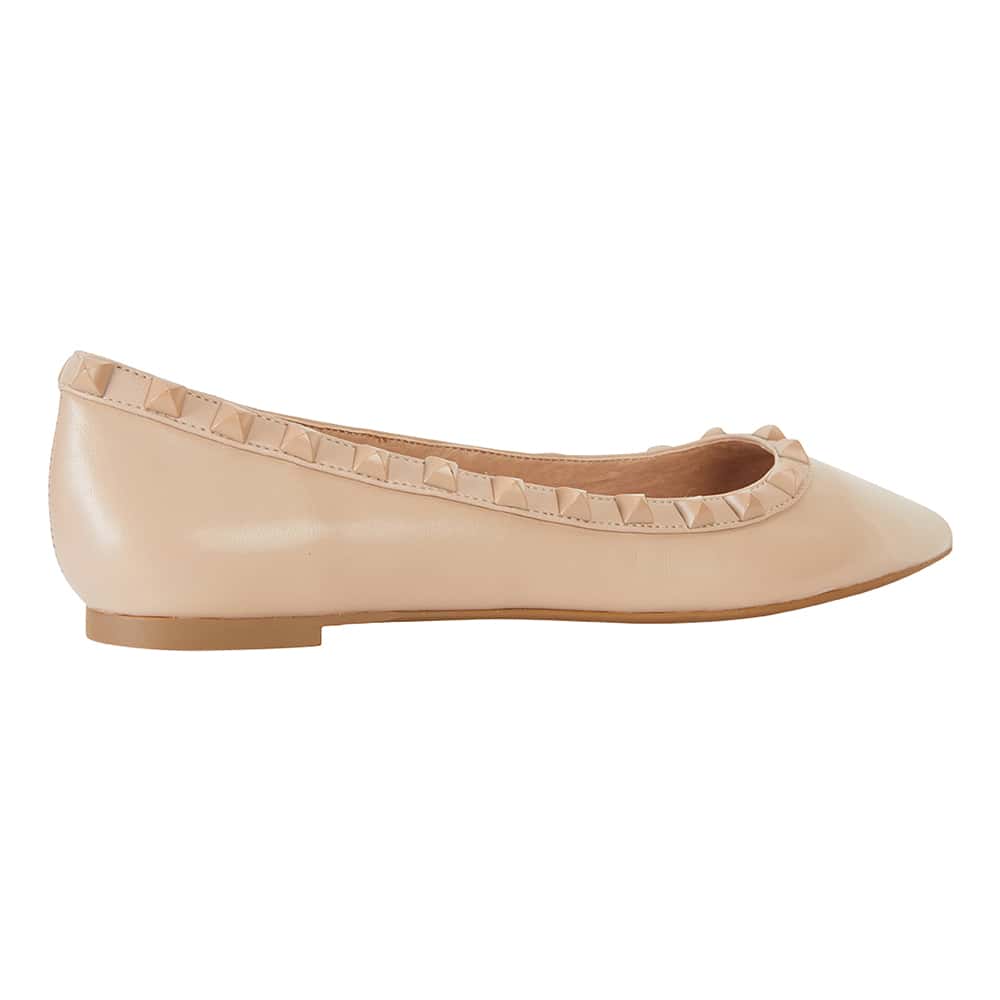 Iggy Flat in Nude And Matte Leather