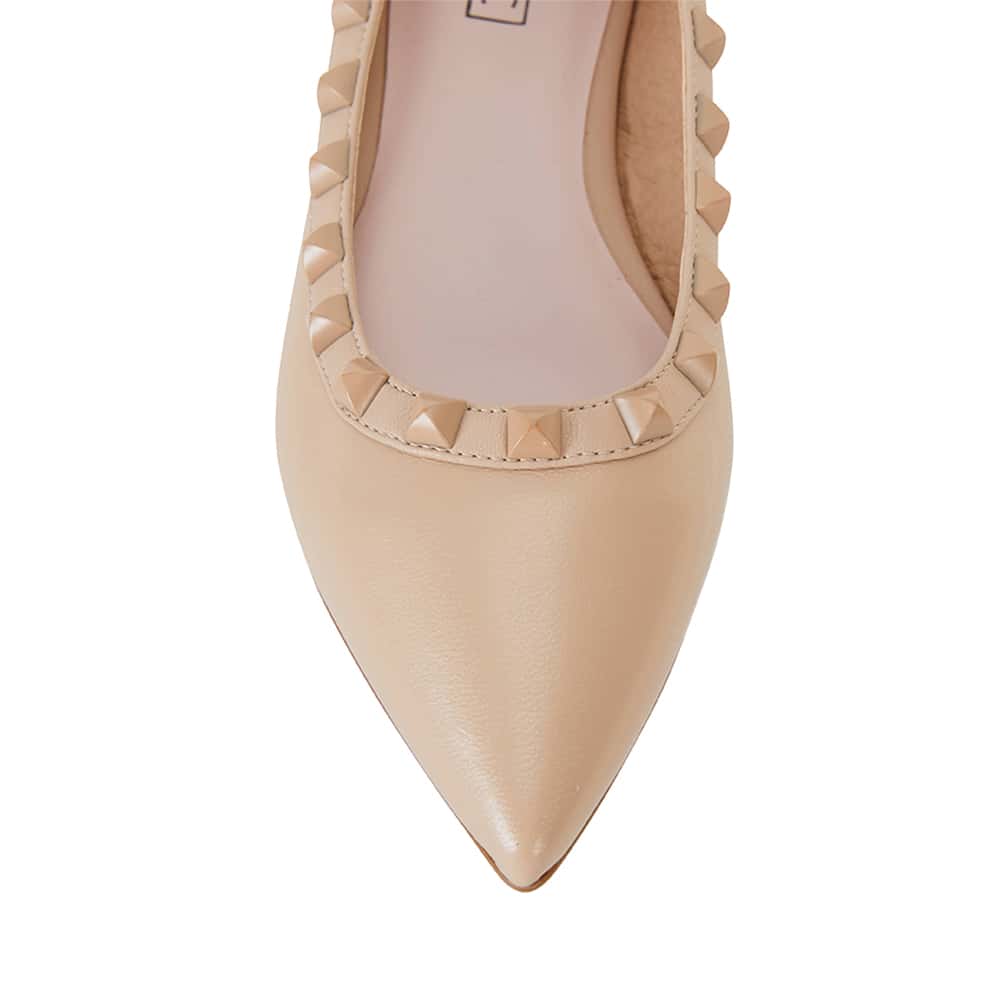 Iggy Flat in Nude And Matte Leather