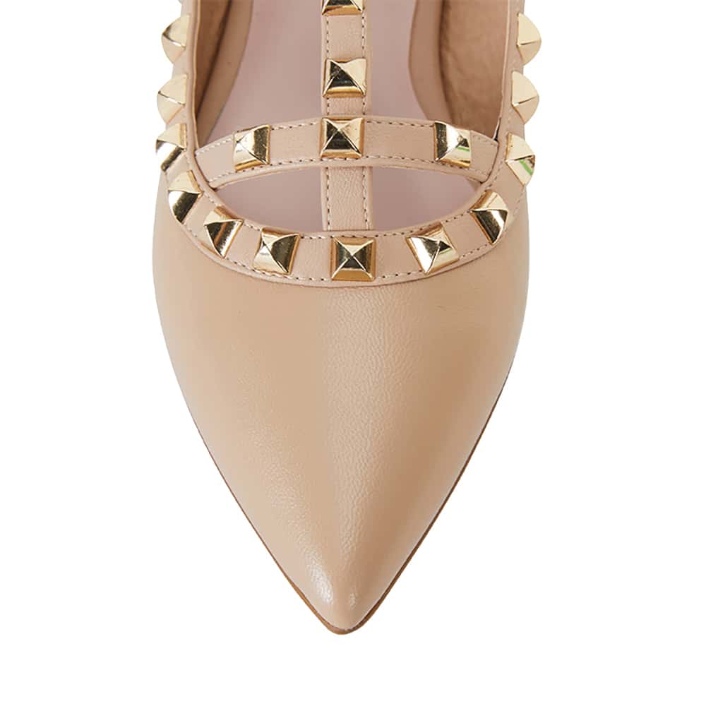 Inez Flat in Nude Leather