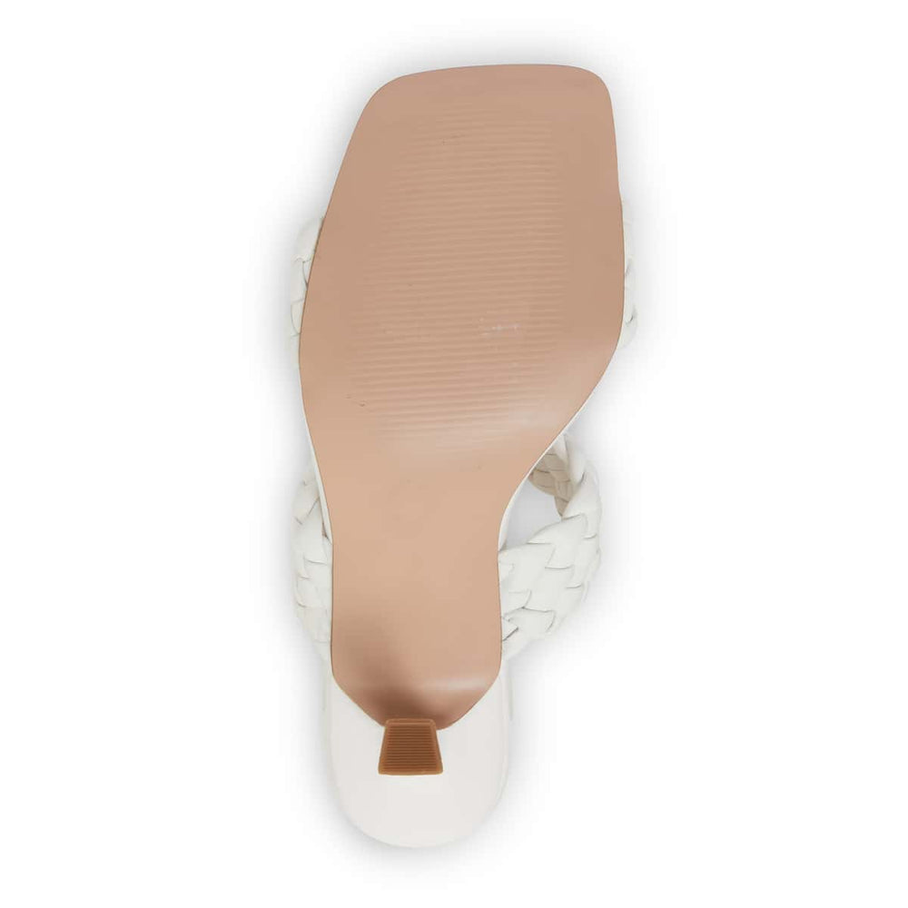 Jacinta Heel in White Weave Leather