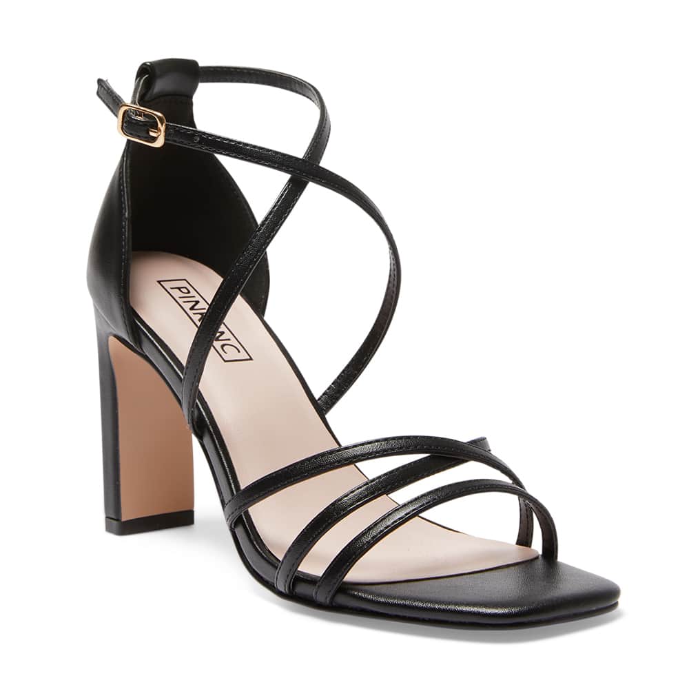 Lattice Heel in Black Smooth