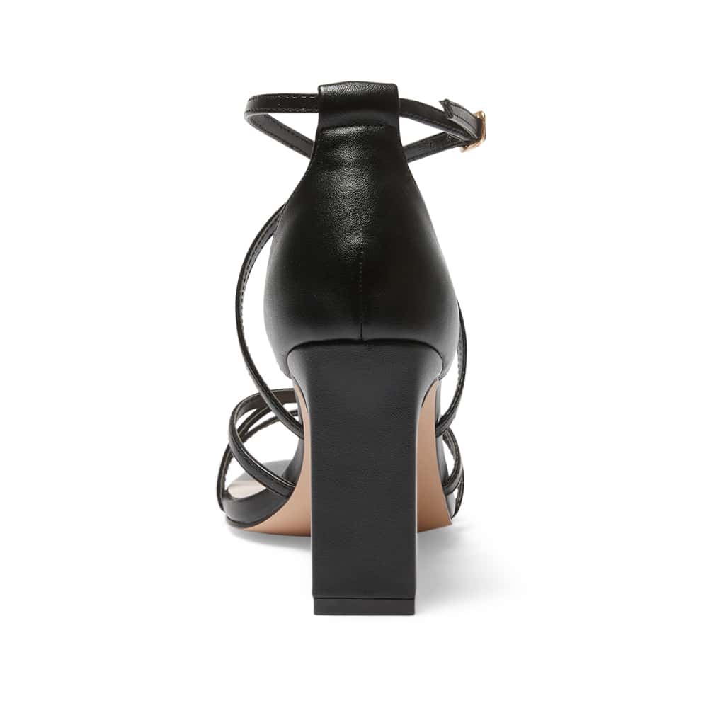 Lattice Heel in Black Smooth
