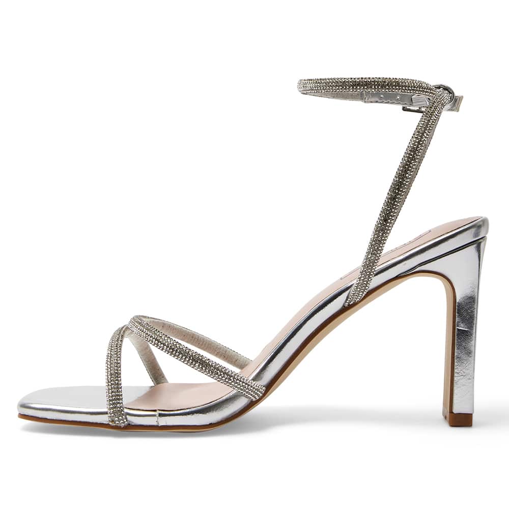 Letita Heel in Silver Metallic