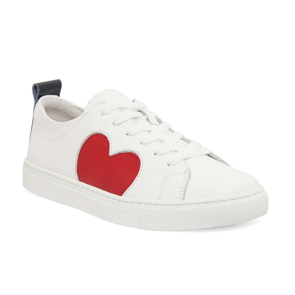 Love Sneaker in White And Red Leather