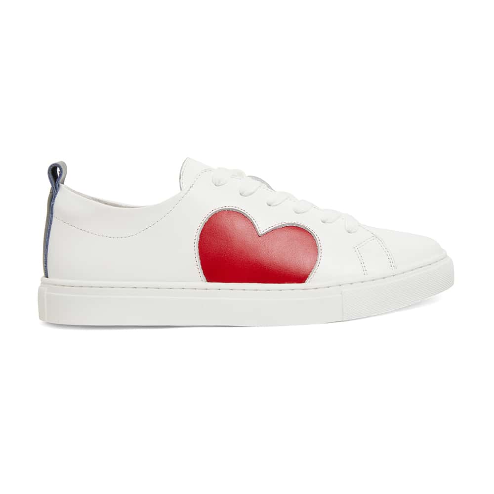 Love Sneaker in White And Red Leather