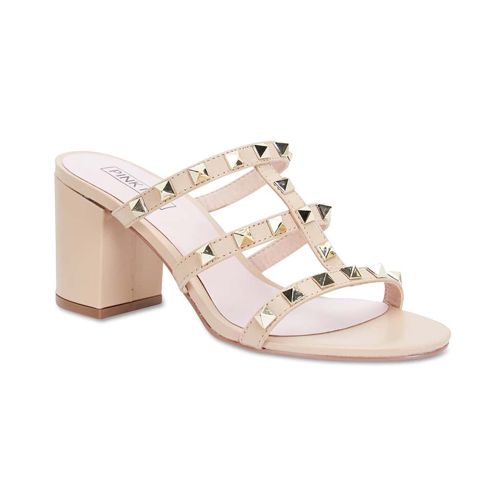 Portugal Heel in Nude Leather