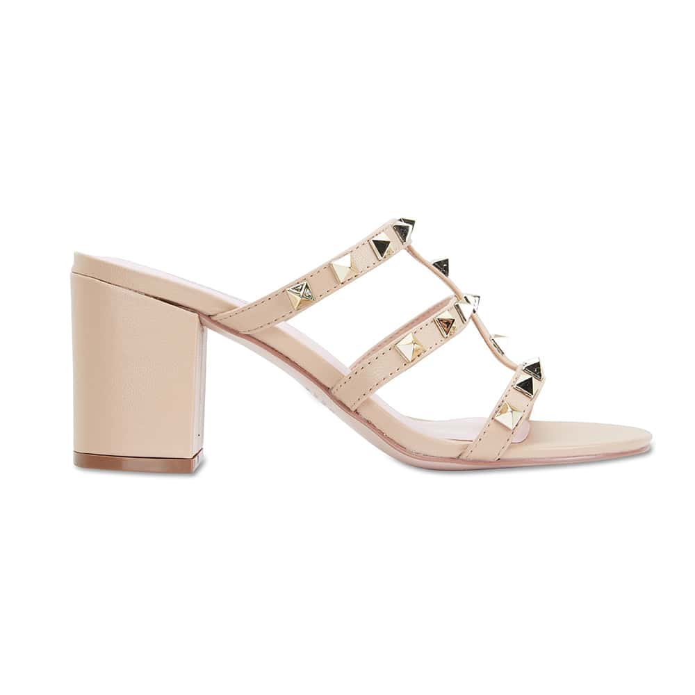 Portugal Heel in Nude Leather