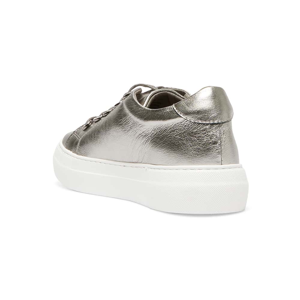 Prisila Sneaker in Silver Nappa Leather