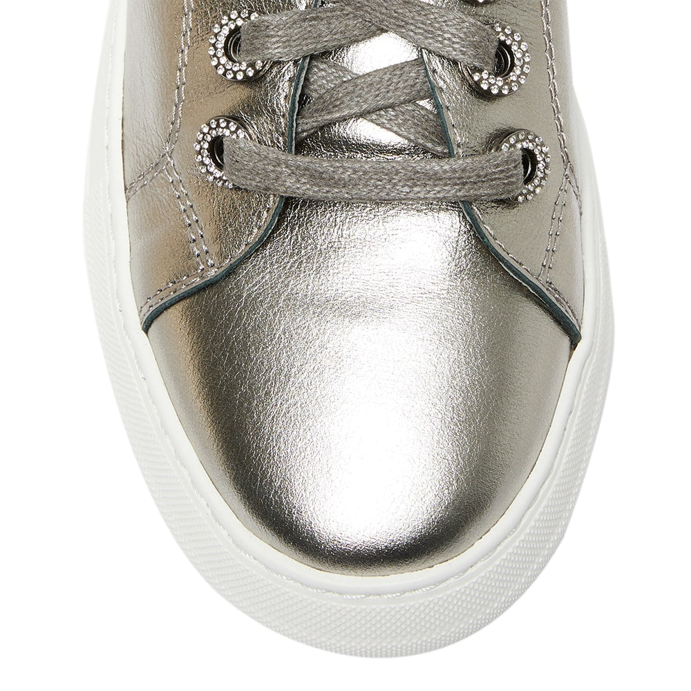 Prisila Sneaker in Silver Nappa Leather