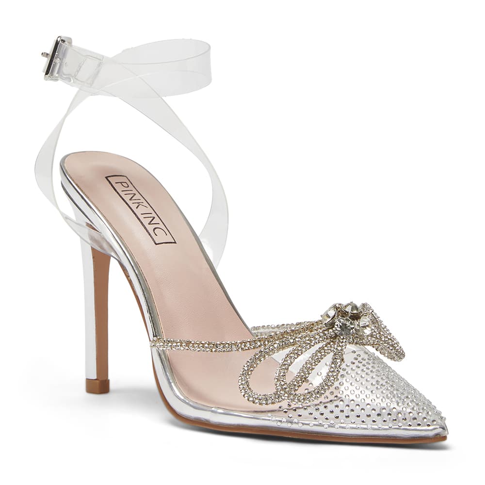 Rafi Heel in Clear Vinylite / Silver