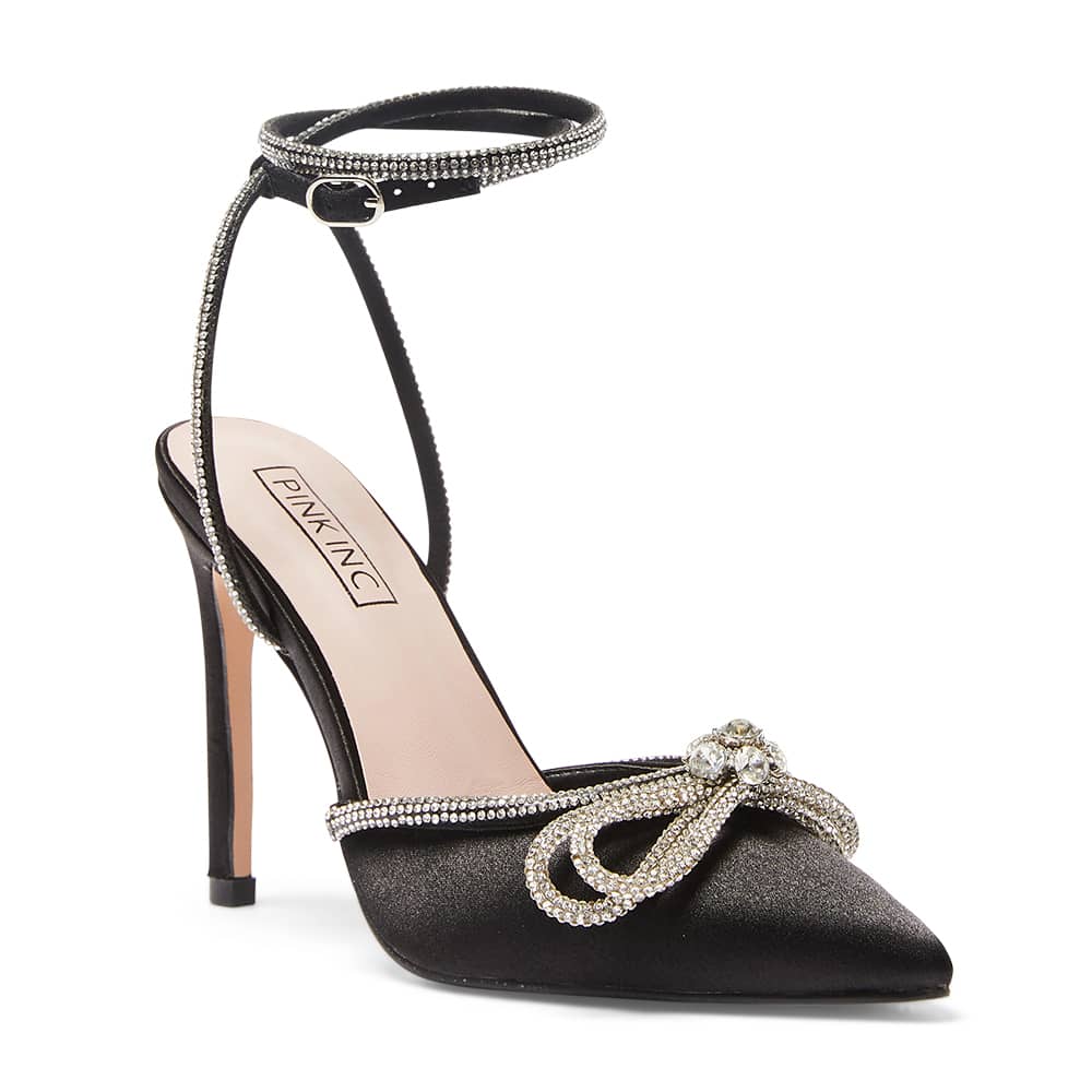 Rory Heel in Black Satin