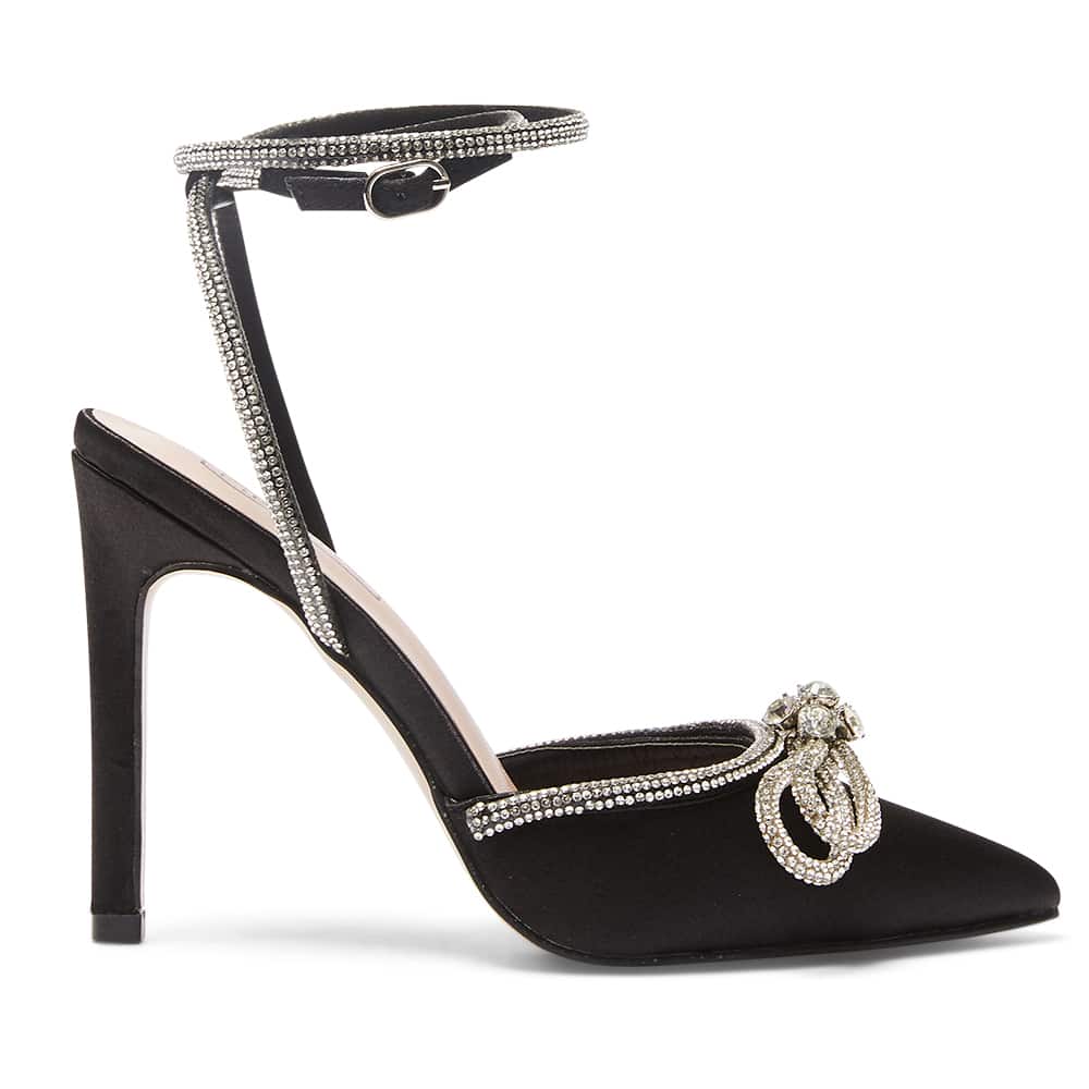 Rory Heel in Black Satin