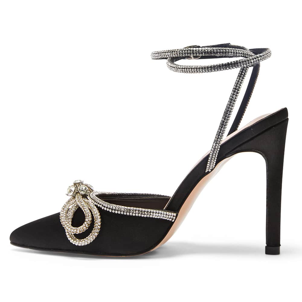 Rory Heel in Black Satin