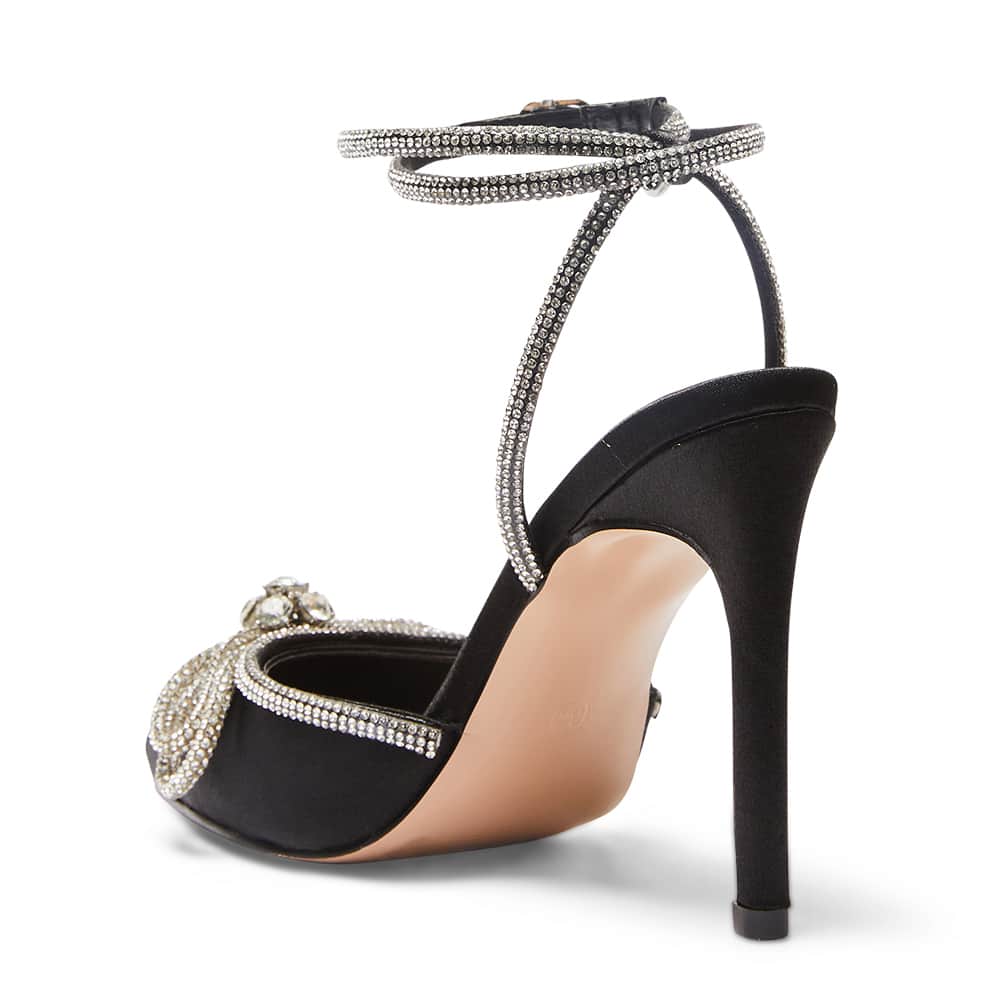 Rory Heel in Black Satin