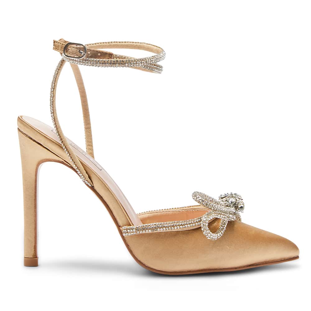 Rory Heel in Gold Satin