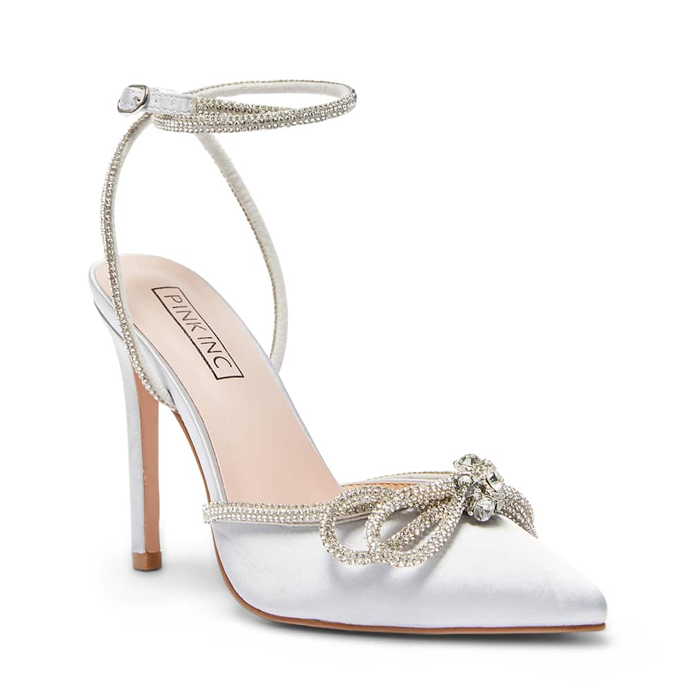 Rory Heel in Silver Satin