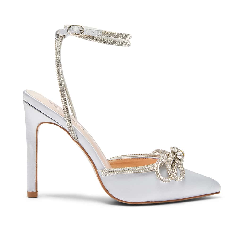 Rory Heel in Silver Satin