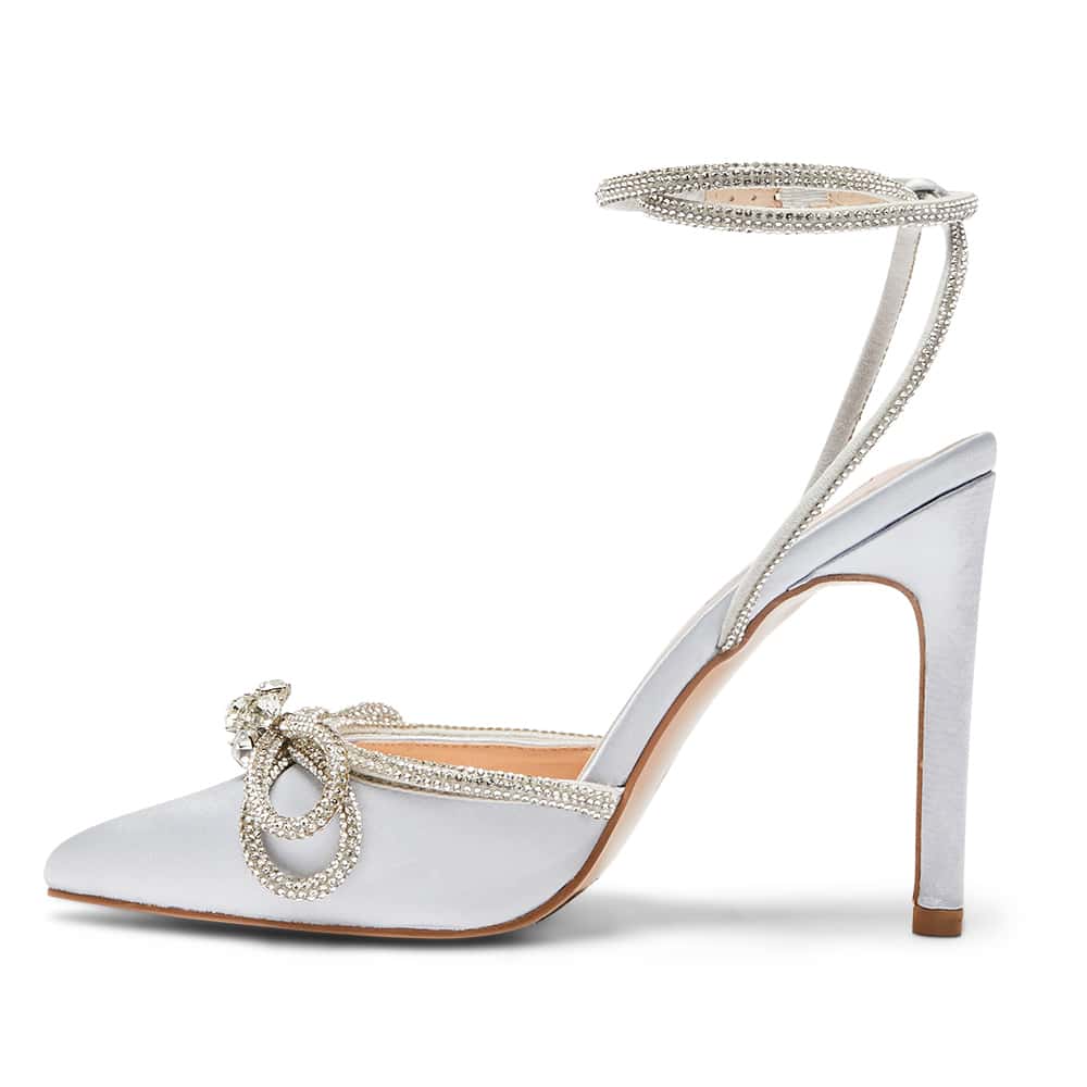 Rory Heel in Silver Satin