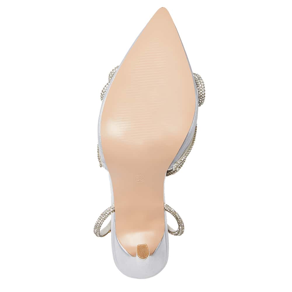 Rory Heel in Silver Satin